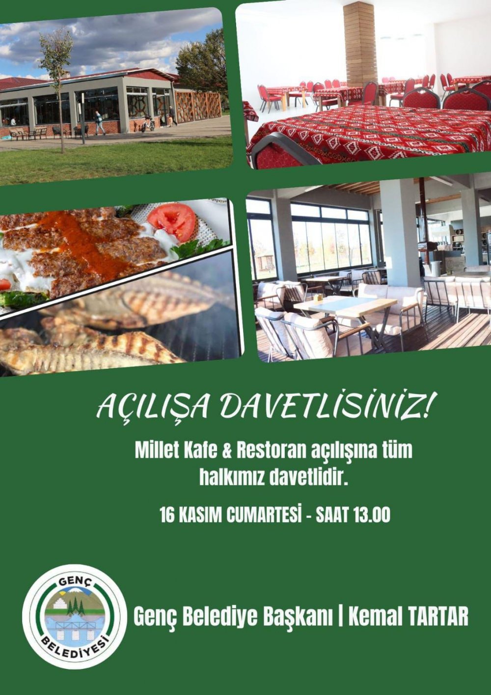 GENÇ`TE MİLLET CAFE RESTORAN AÇILACAK